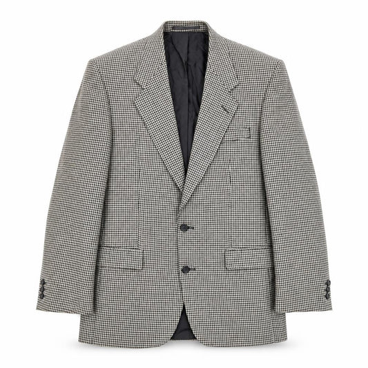 Berkertex Mens White Geometric Wool Jacket Blazer Size 40 Regular