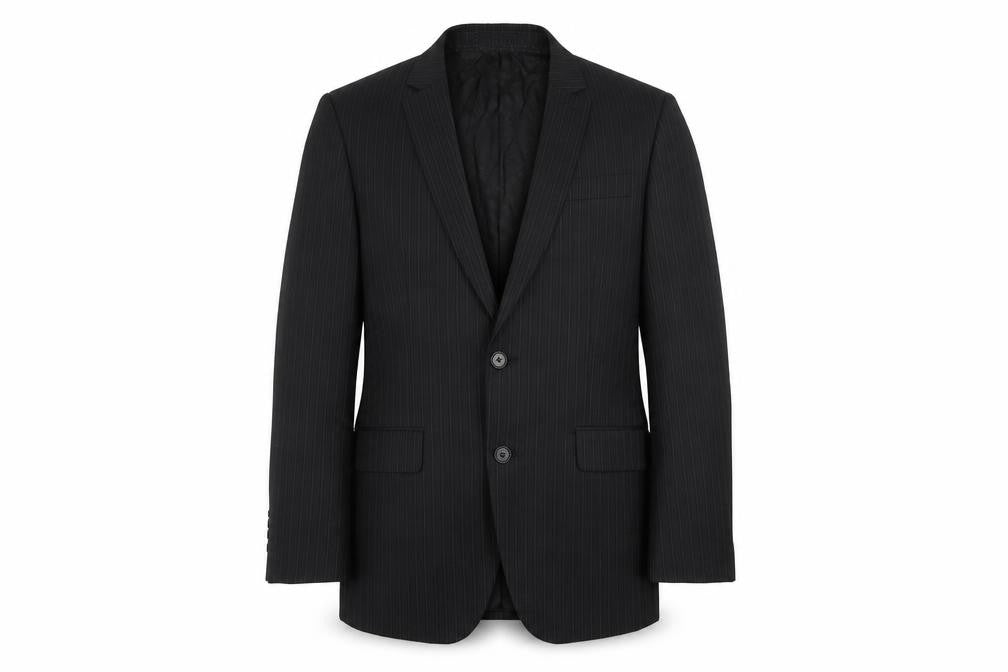 NEXT Mens Black Striped Wool Jacket Blazer Size 38 Regular