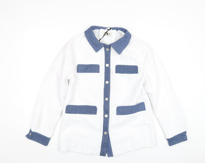 Zac & Zoe Womens White Jacket Size S Button