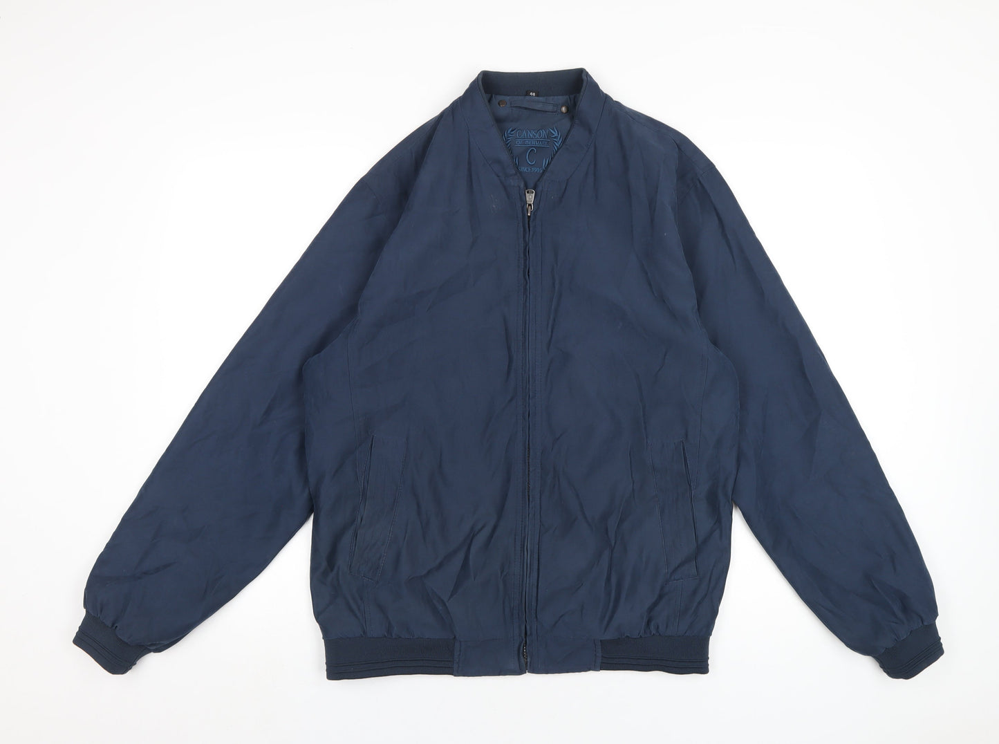 Canson Mens Blue Bomber Jacket Jacket Size M Zip