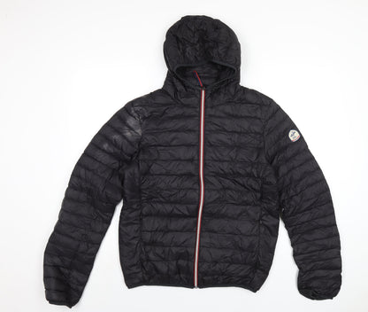 Back to Alaska Mens Black Puffer Jacket Coat Size L Zip