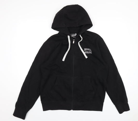 Russell Athletic Womens Black Polyester Full Zip Hoodie Size M Zip