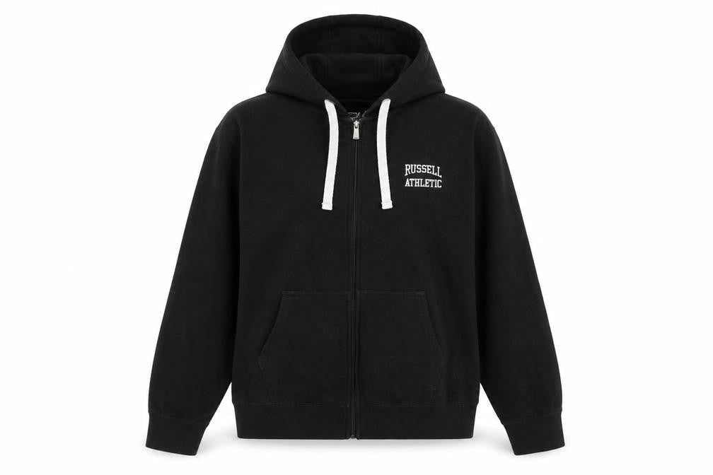 Russell Athletic Womens Black Polyester Full Zip Hoodie Size M Zip