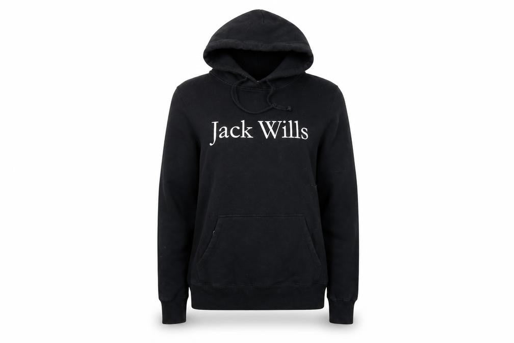 Jack Wills Womens Black Cotton Pullover Hoodie Size 12 Pullover