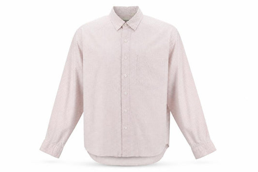Barnaby Men's White Geometric Shirt M Long Sleeve
