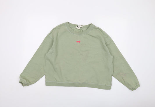 BIMBA Y LOLA Womens Green Cotton Pullover Sweatshirt Size S Pullover