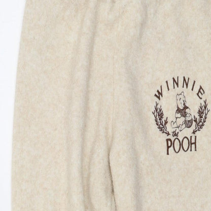 Preloved Disney Womens Beige Polyester Trousers Size M L27 in Regular Drawstring - The Winnie Pooh - Detail