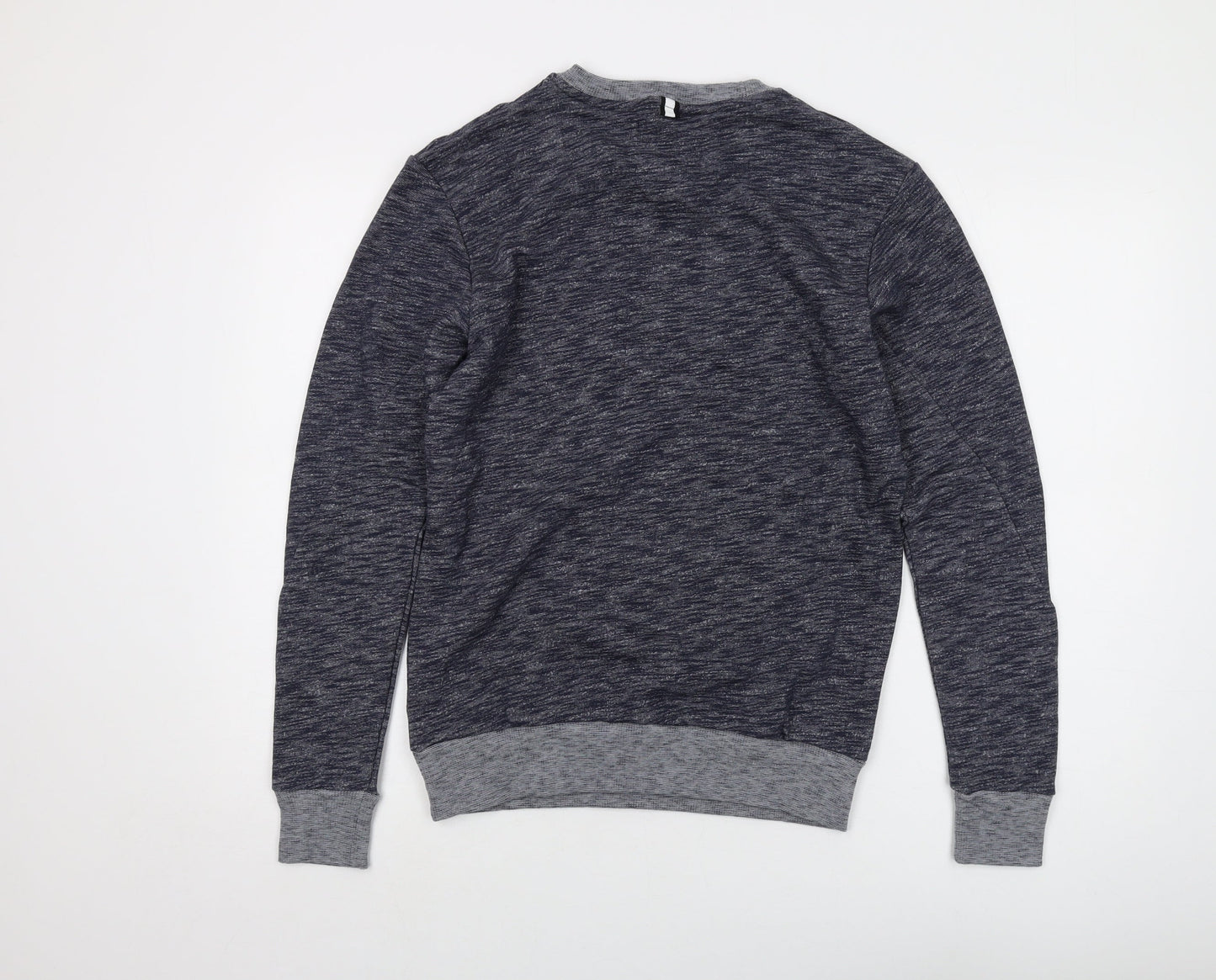 Intense Mens Blue Cotton Pullover Sweatshirt Size S