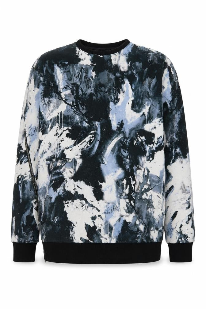 Criminal Damage Mens Multicoloured Geometric Polyester Pullover Sweatshirt Size S