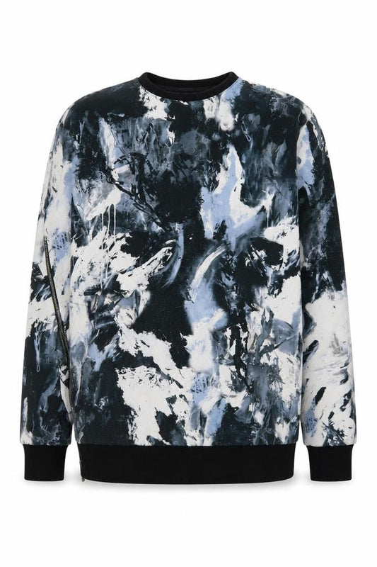 Criminal Damage Mens Multicoloured Geometric Polyester Pullover Sweatshirt Size S