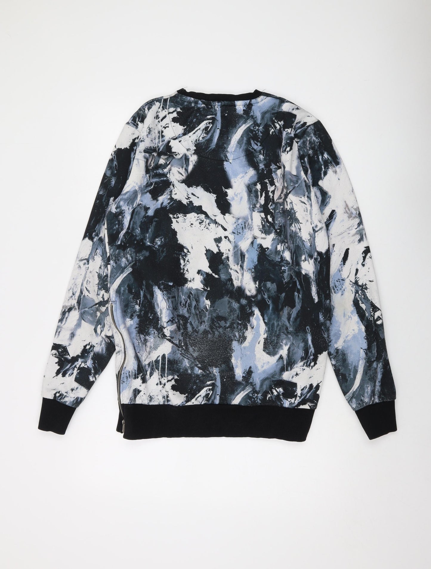 Criminal Damage Mens Multicoloured Geometric Polyester Pullover Sweatshirt Size S