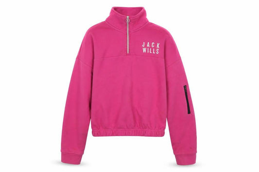 Jack Wills Girls Pink Cotton Pullover Sweatshirt Size 10-11 Years Zip