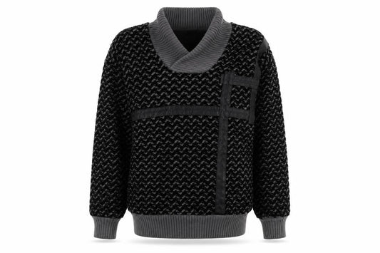Milano Mens Black Mock Neck Acrylic Pullover Jumper Size L Long Sleeve - Vintage