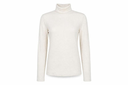 Marks & Spencer Womens Beige Polyester Basic T-Shirt Size 10 Roll Neck