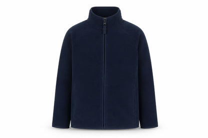 Front view of Goodmove girls’ blue jacket, size 8-9, years zip