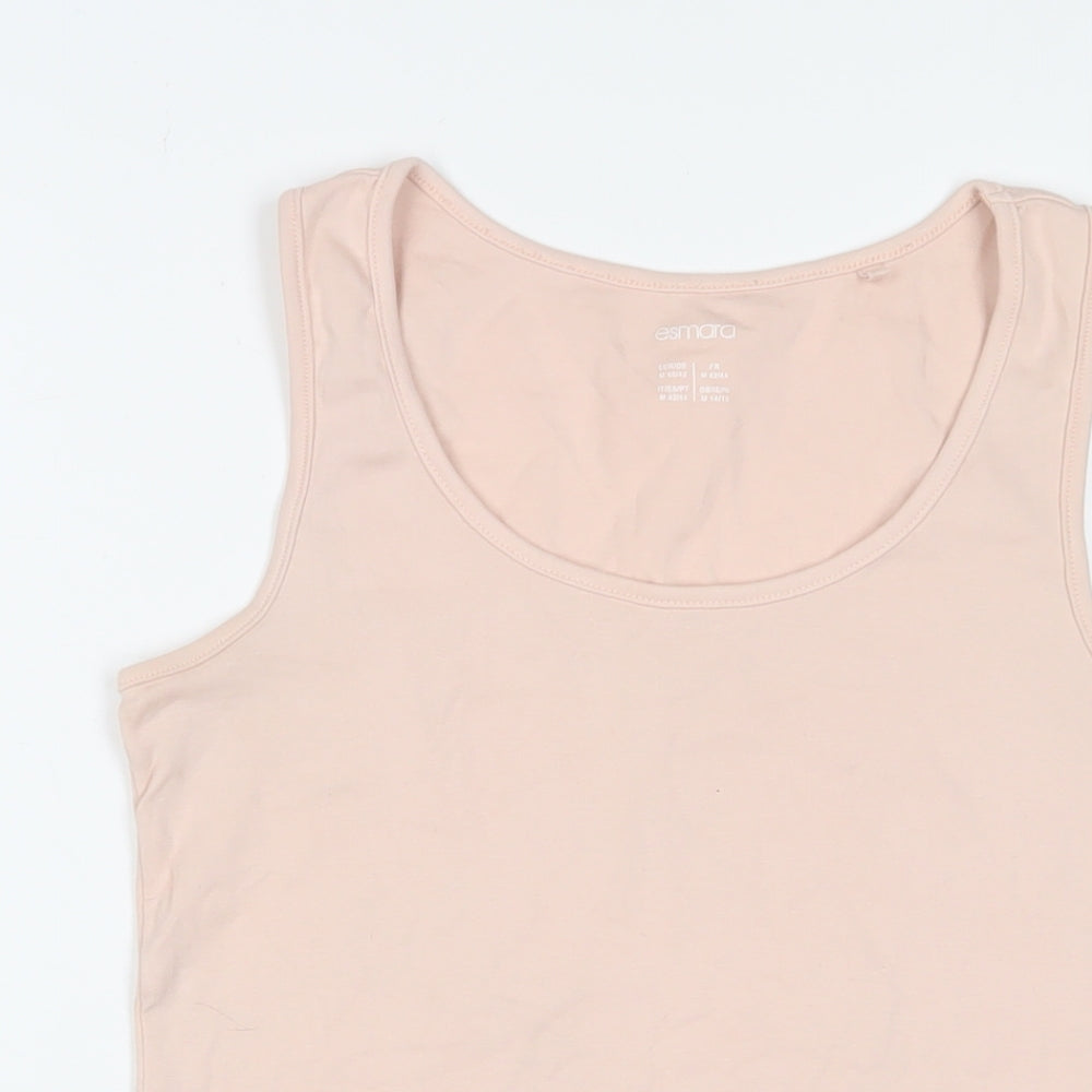 ESMARA Womens Pink Cotton Camisole Tank Size 14 Scoop Neck