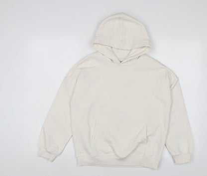 Marks & Spencer Boys White Cotton Pullover Hoodie Size 10-11 Years Pullover
