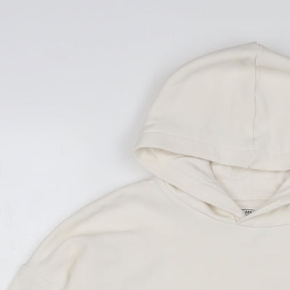 Marks & Spencer Boys White Cotton Pullover Hoodie Size 10-11 Years Pullover