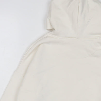 Marks & Spencer Boys White Cotton Pullover Hoodie Size 10-11 Years Pullover