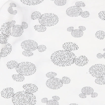 Preloved Disney Womens White Geometric Cotton Pullover Sweatshirt Size S Pullover - Mickey Mouse - Label