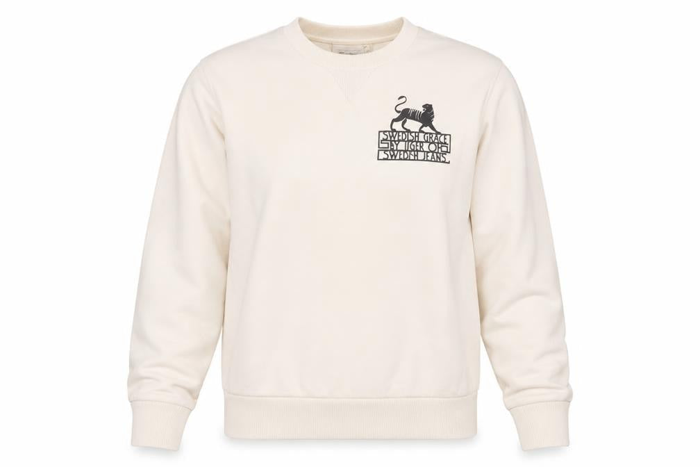 Tiger of Sweden Womens White Cotton Pullover Sweatshirt Size S Pullover