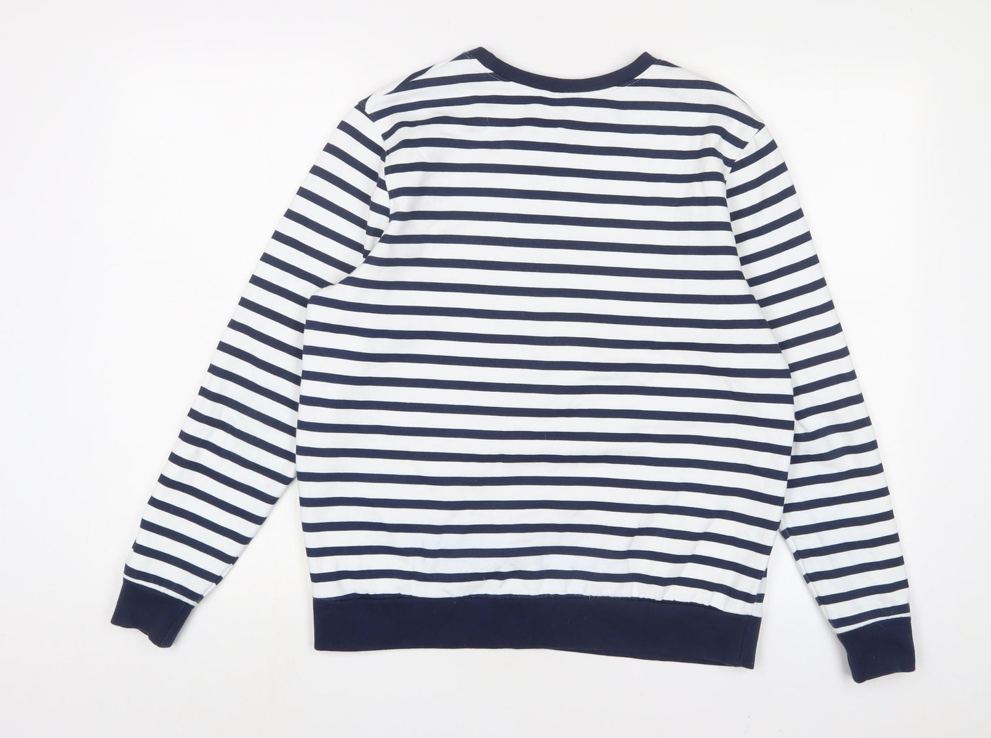 Disney Womens White Striped Cotton Pullover Sweatshirt Size 8 Pullover - Minnie Mouse