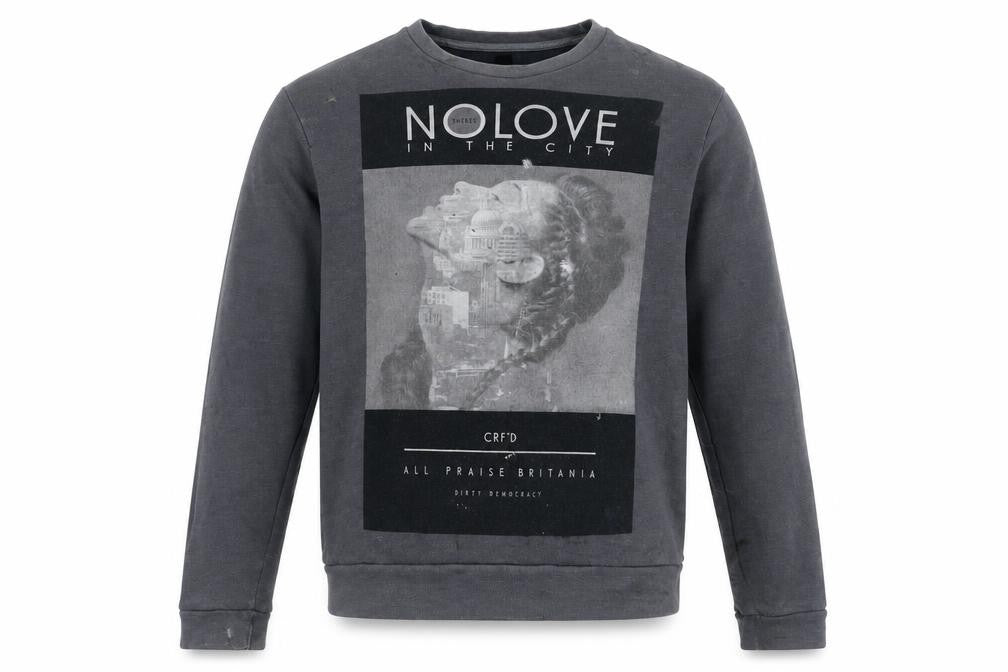 Crafted Mens Blue Cotton Pullover Sweatshirt Size M