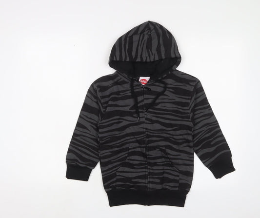 Bubble Boys Grey Animal Print Cotton Full Zip Hoodie Size 6 Years Zip