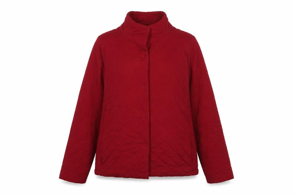 Lands' End Womens Red Cotton Full Zip Sweatshirt Size 10 Zip