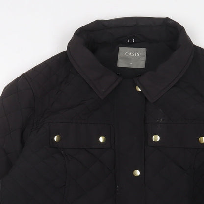 Oasis Mens Black Jacket Size M Zip - Pockets