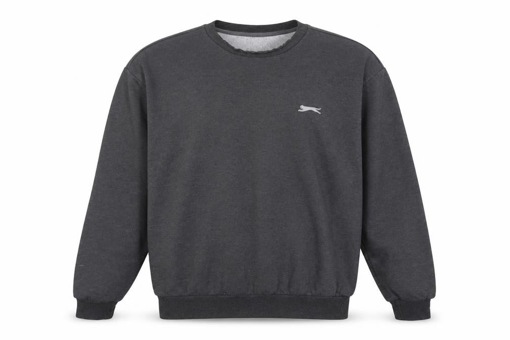 Slazenger Mens Grey Cotton Pullover Sweatshirt Size L - Logo, Embroidered