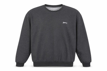 Slazenger Mens Grey Cotton Pullover Sweatshirt Size L - Logo, Embroidered