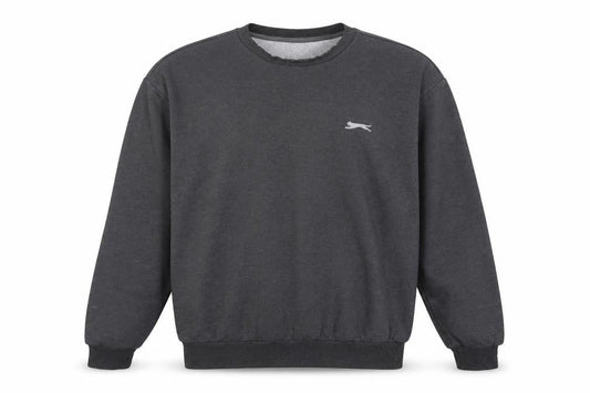 Slazenger Mens Grey Cotton Pullover Sweatshirt Size L - Logo, Embroidered