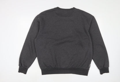 Slazenger Mens Grey Cotton Pullover Sweatshirt Size L - Logo, Embroidered