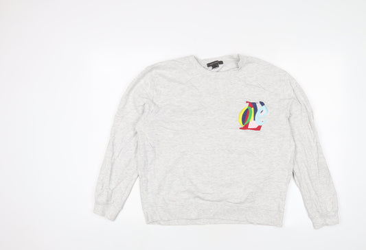 French Connection Womens Grey Cotton Pullover Sweatshirt Size M Pullover - Embroidered