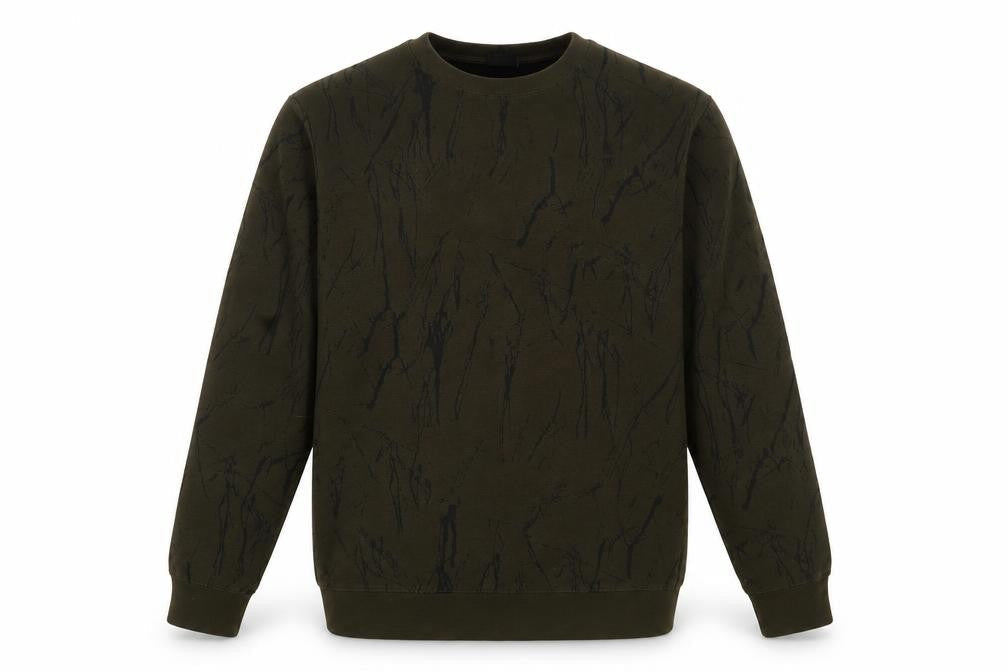 H&M Mens Green Geometric Cotton Pullover Sweatshirt Size M