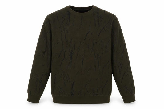 H&M Mens Green Geometric Cotton Pullover Sweatshirt Size M