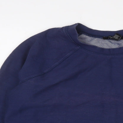 Forever 21 Womens Blue Cotton Pullover Sweatshirt Size L Pullover