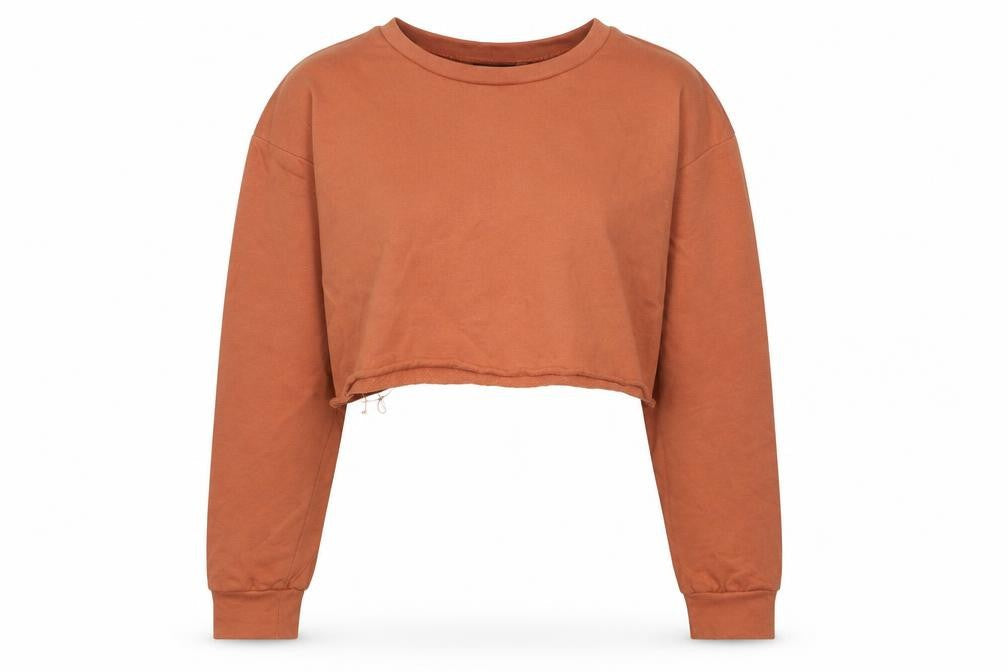 PRETTYLITTLETHING Womens Orange Cotton Pullover Sweatshirt Size 10 Pullover