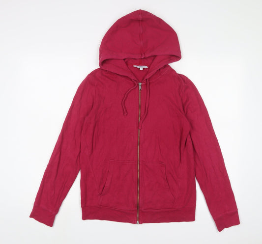 NEXT Womens Pink Cotton Full Zip Hoodie Size 8 Zip