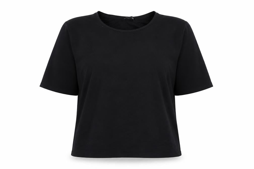Monki Womens Black Modal Basic T-Shirt Size M Crew Neck