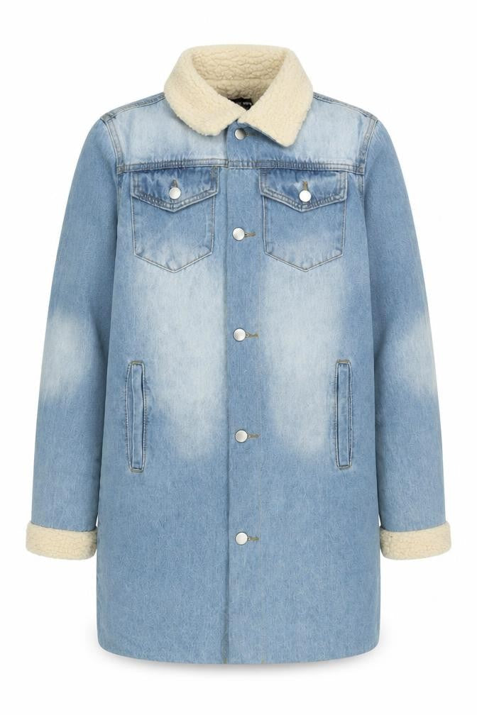 MOMOKROM Womens Blue Overcoat Coat Size S Button - Logo