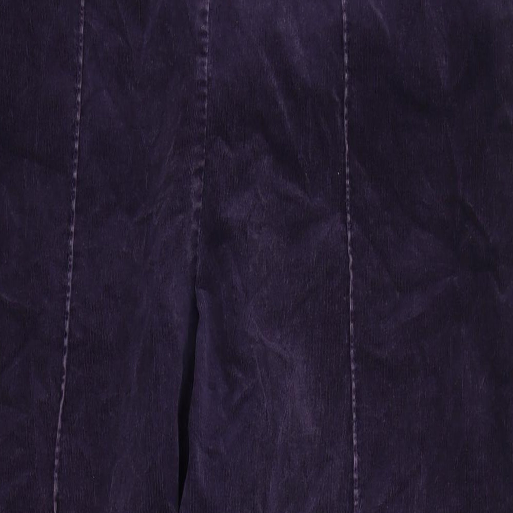 Marks and Spencer Womens Purple Cotton Trousers Size 34 in L25 in Regular