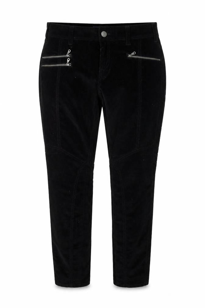 Limited Edition Womens Black Cotton Trousers Size 14 L31 in Regular Zip - Logo