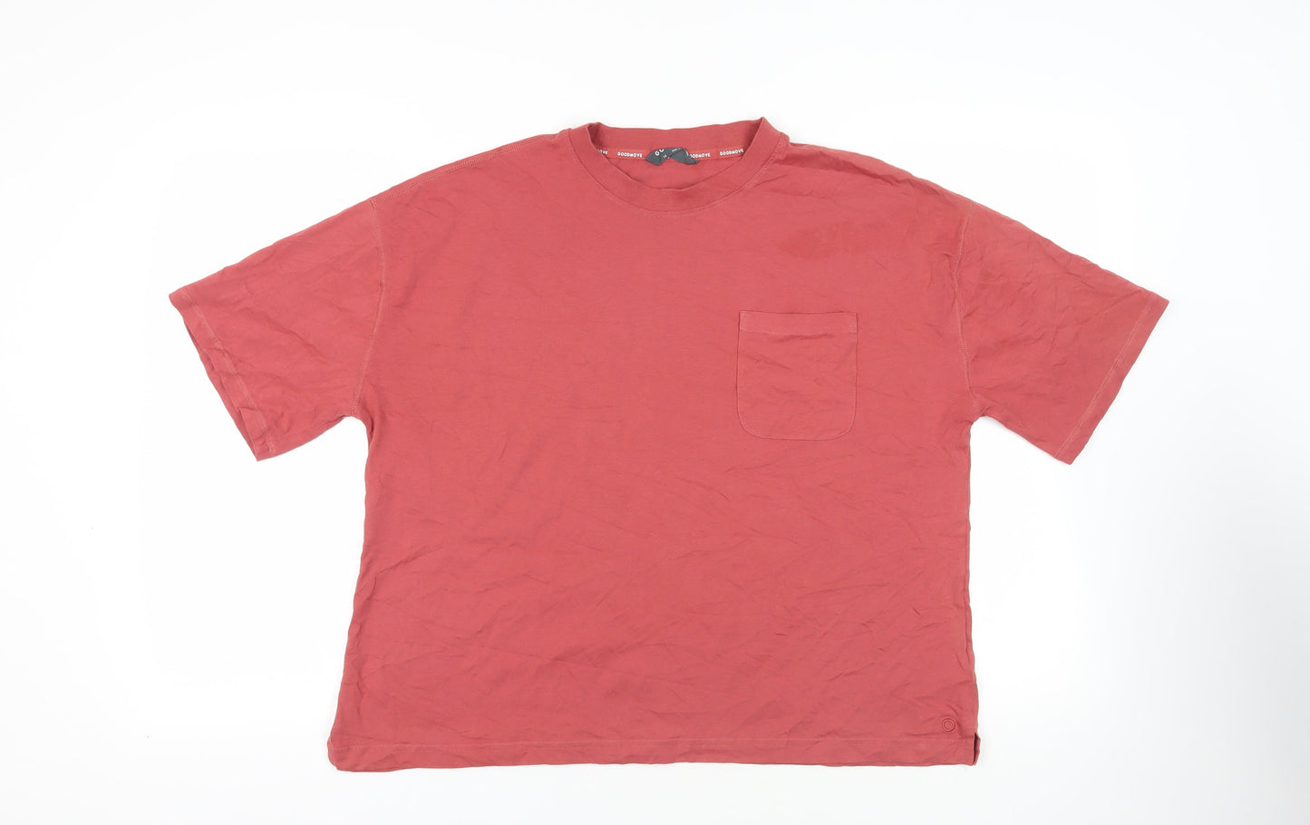 GOODMOVE Womens Pink Cotton Basic T-Shirt Size 16 Crew Neck