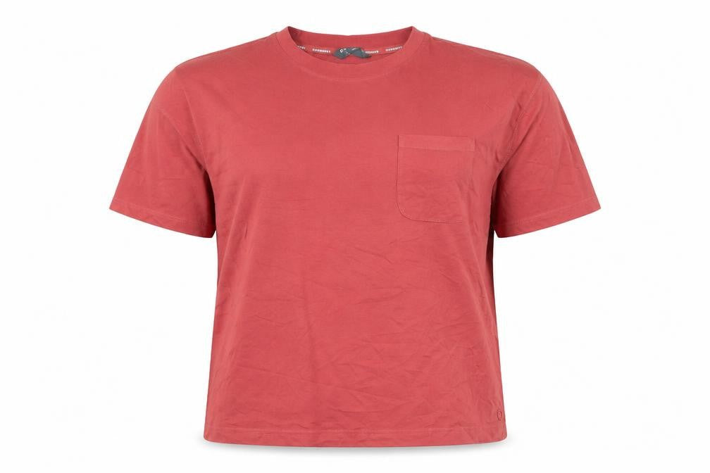 GOODMOVE Womens Pink Cotton Basic T-Shirt Size 16 Crew Neck