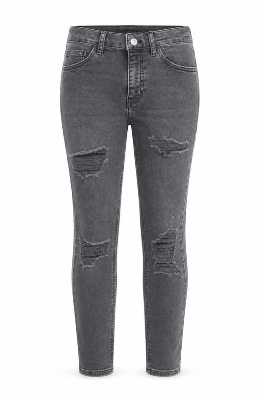 Topshop Womens Grey Cotton Skinny Jeans Size 26 in L28 in Regular Zip