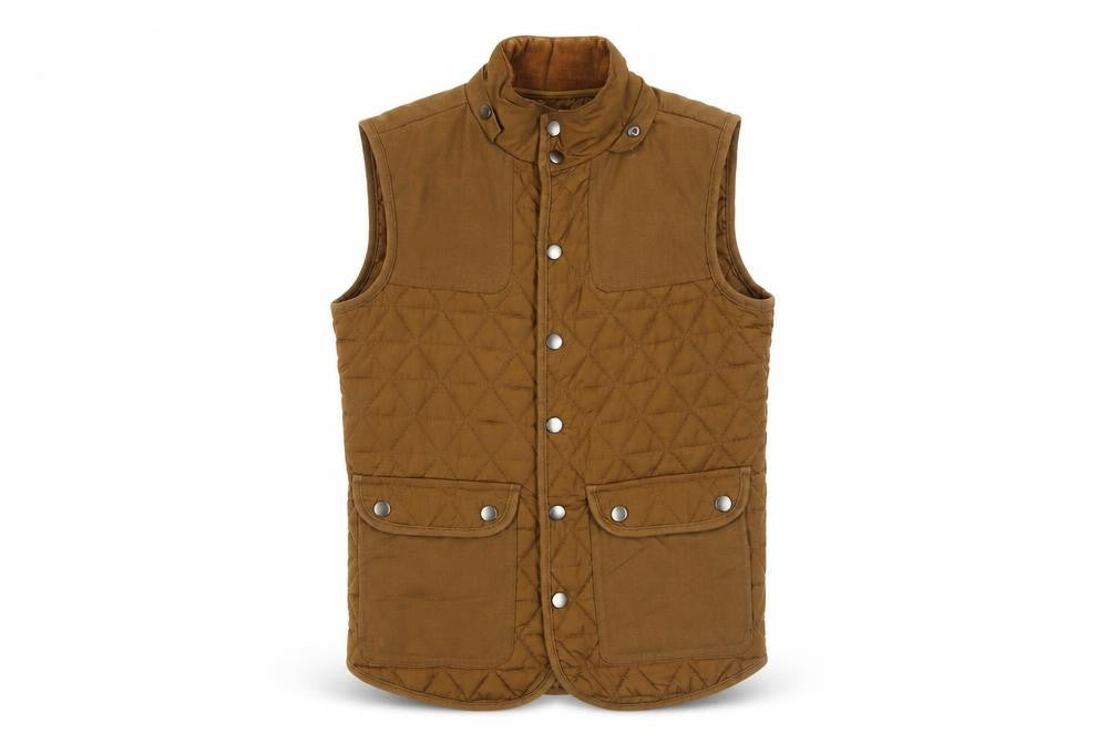 River Island Mens Brown Gilet Jacket Size XS Snap