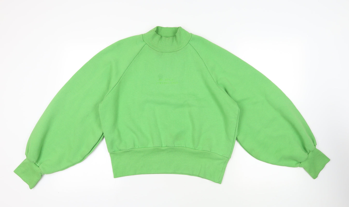 RE_STYLD Womens Green Polyester Pullover Sweatshirt Size 10 Pullover - Logo