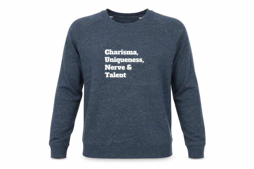 Stanley / Stella Mens Blue Cotton Pullover Sweatshirt Size L - Slogan